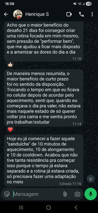 Depoimento WhatsApp de Henrique S